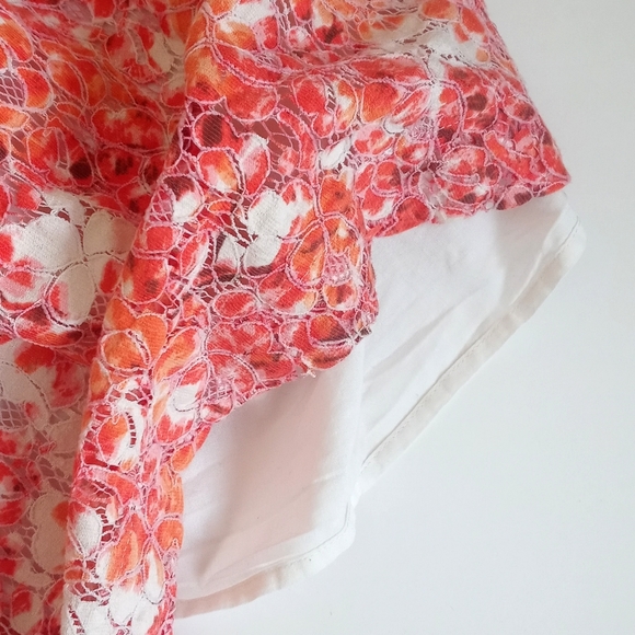 *Relisted* Madewell Women's Orange Floral Watercolor Painted Lacebloom Dress 6 - Picture 10 of 14